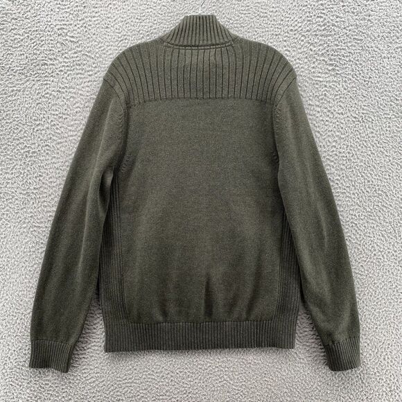 Eddie Bauer Sweater Mens Medium Military Green Cardigan Knit Full Zip Dad Casual - Picture 6 of 9